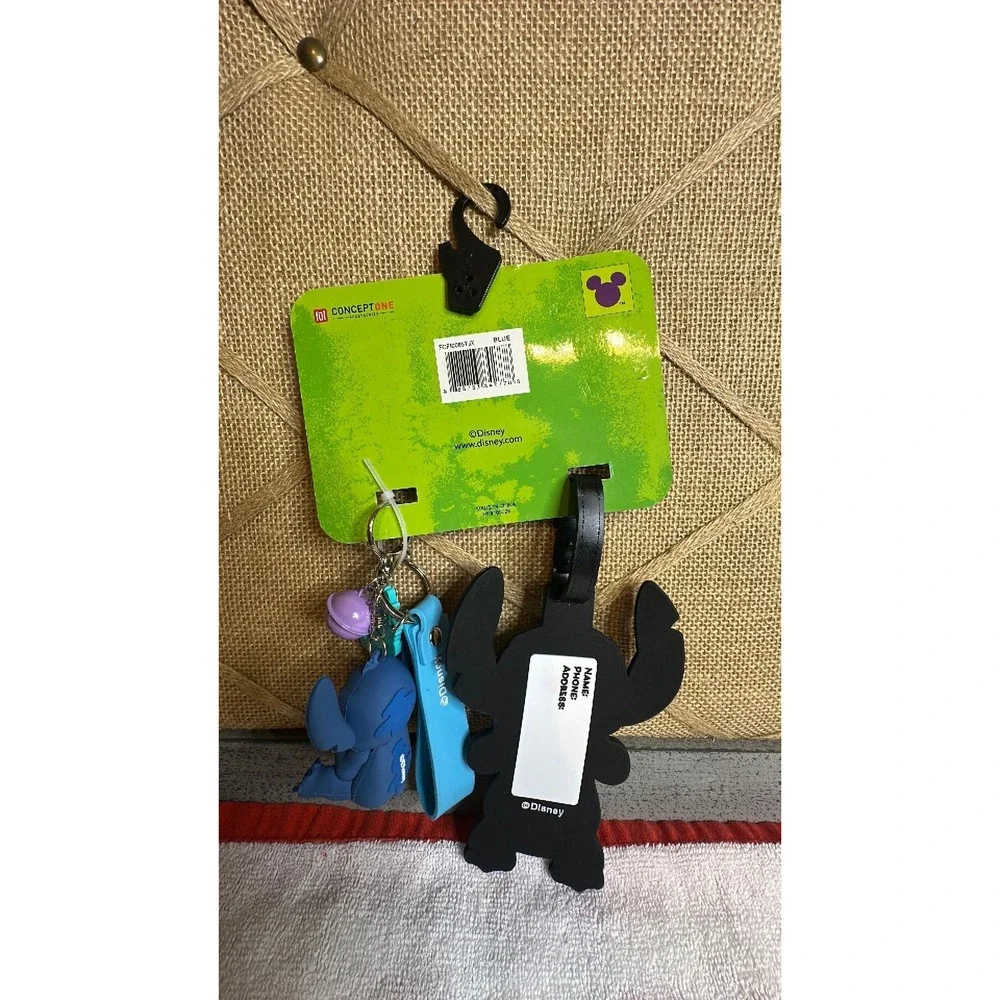 New Disney Stitch Bag Tag & Lanyard Set